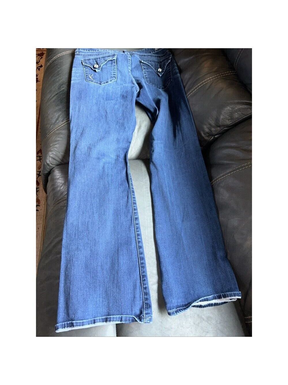 Women’s Kut from Kloth Farrah Baby Boot Denim jeans Size 12 Blue Streetwear - Picture 6 of 10